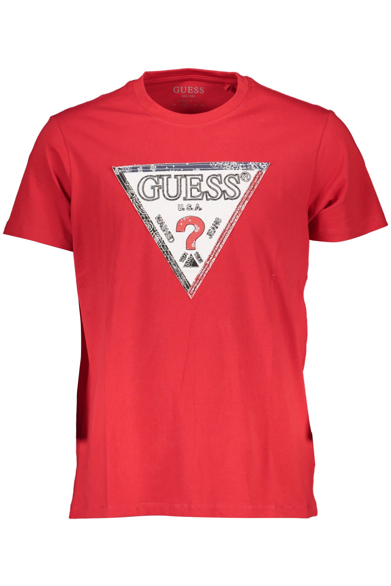 Guess Jeans Red Cotton T-Shirt - Fizigo