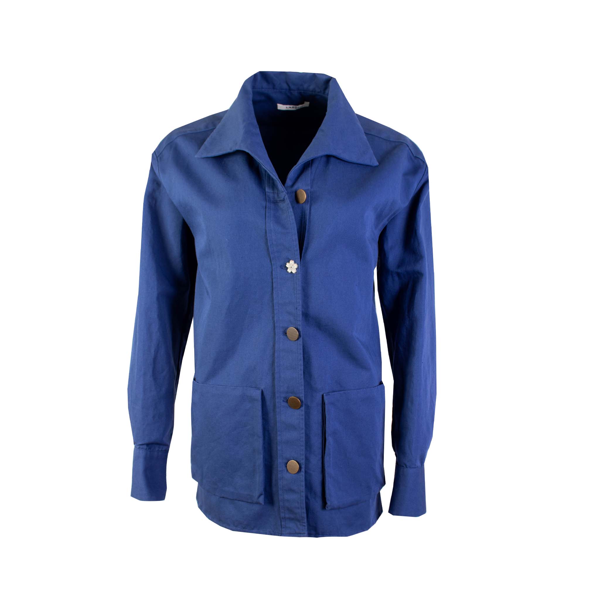 Lardini Blue Cotton Jacket 'shirt' Style - Fizigo