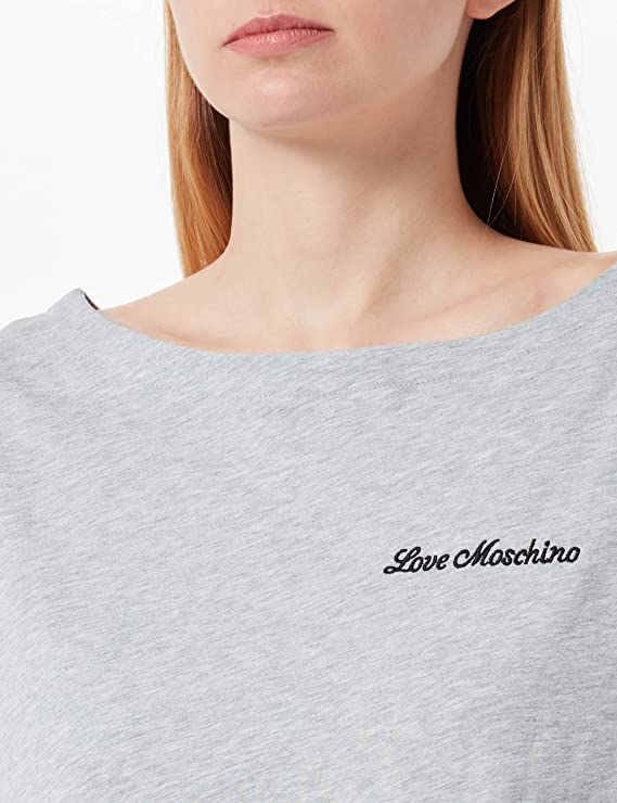 Love Moschino Gray Cotton Tops & T-Shirt - Fizigo