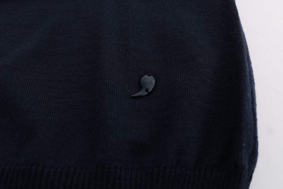 MARGHI LO' Blue Wool Long Sleeve Shift Dress - Fizigo