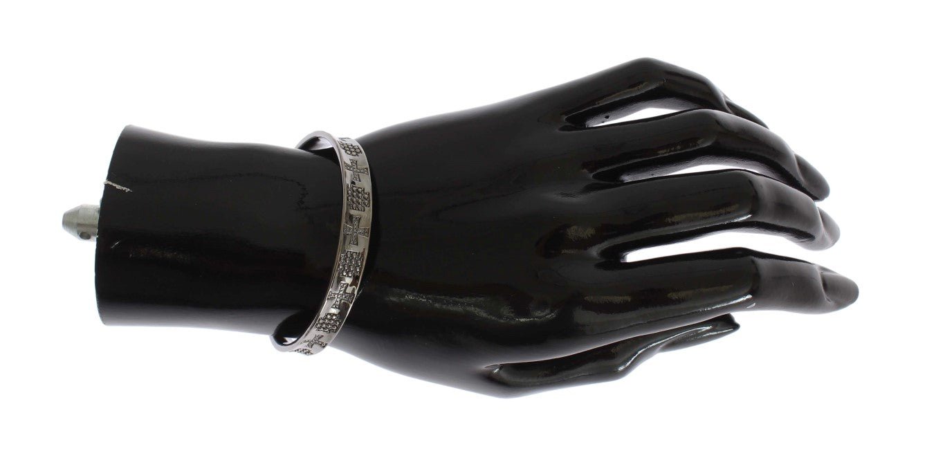 Nialaya Gray Rhodium 925 Silver Bangle Bracelet - Fizigo