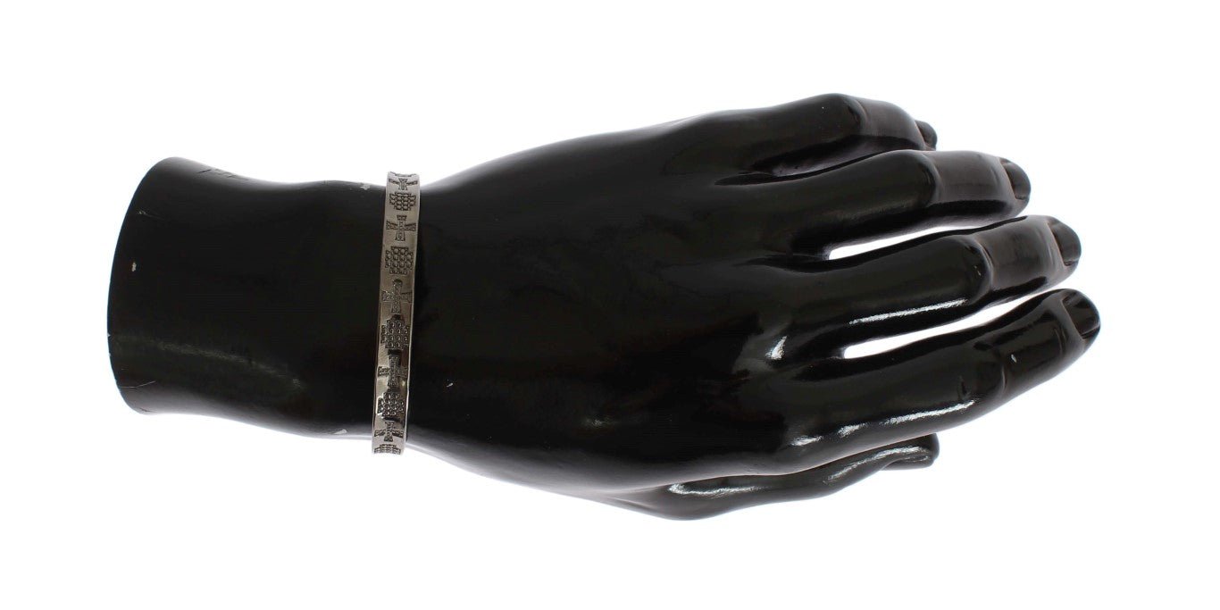 Nialaya Gray Rhodium 925 Silver Bangle Bracelet - Fizigo