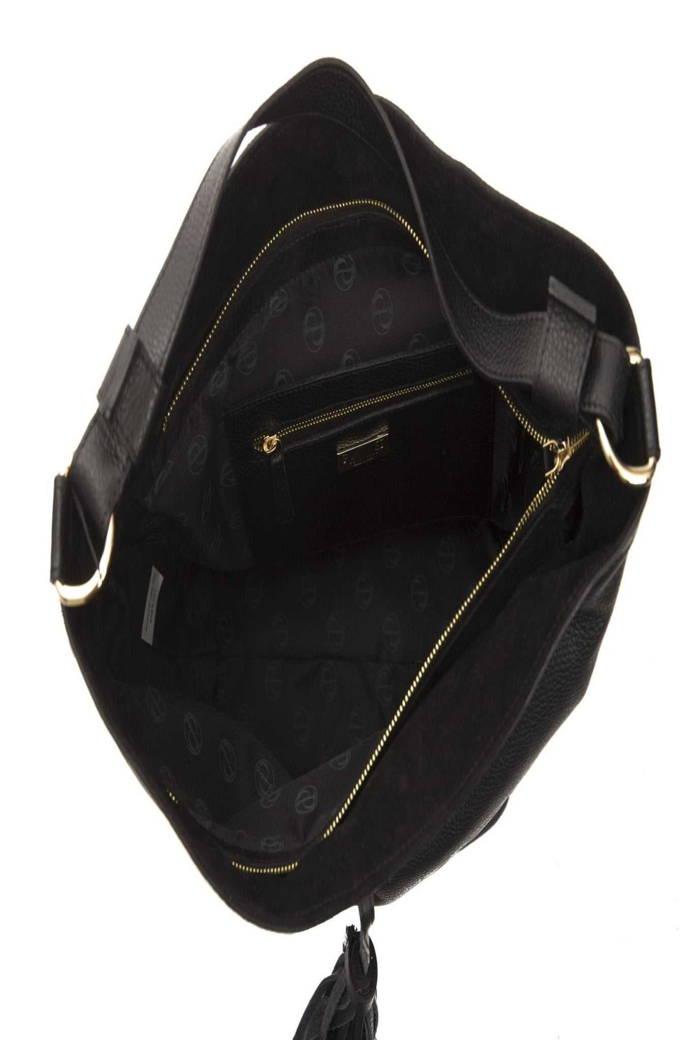 Pompei Donatella Black Leather Shoulder Bag - Fizigo