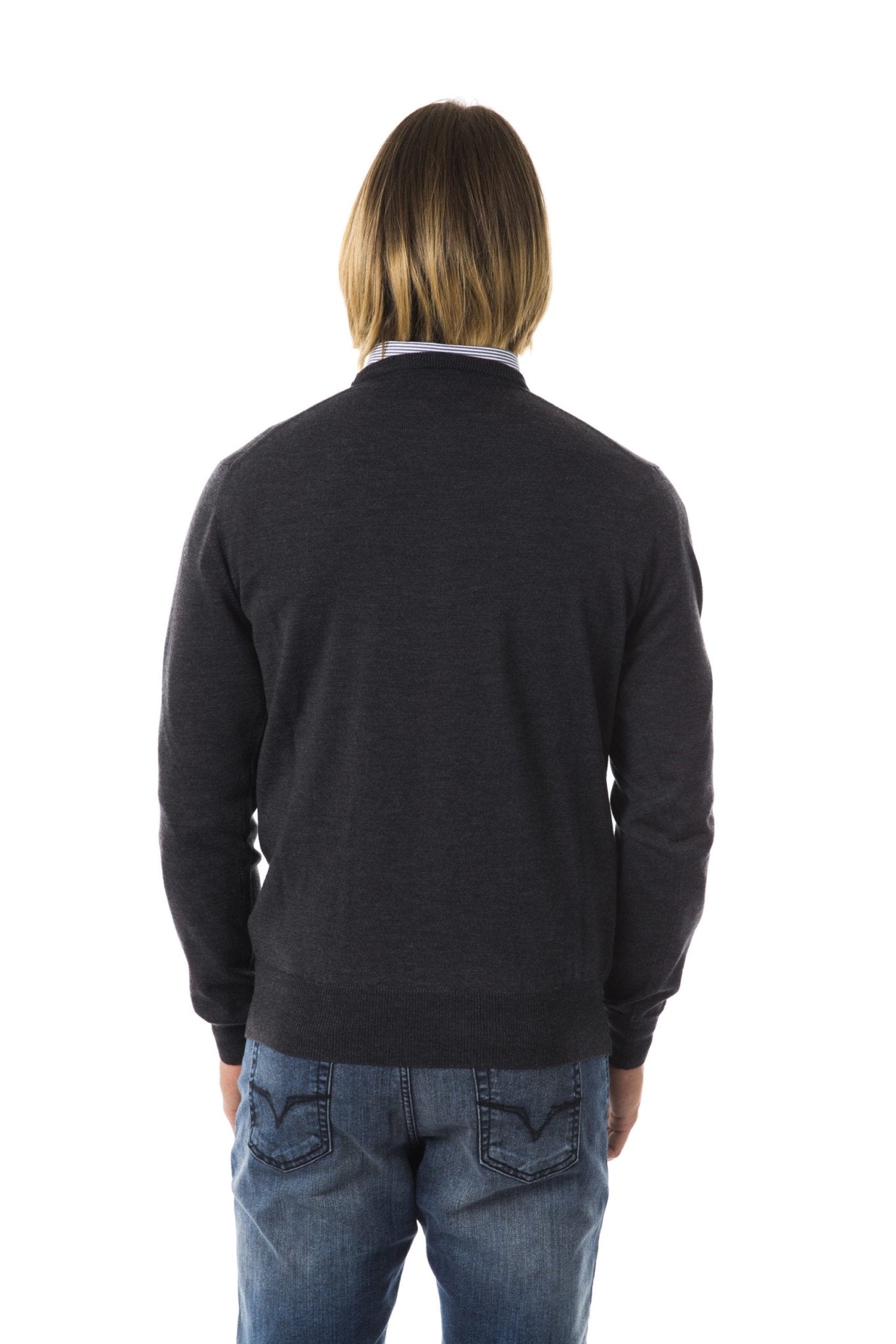 Uominitaliani Gray Merino Wool Sweater - Fizigo